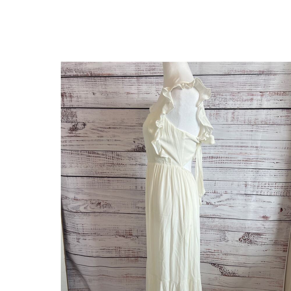 Lulu’s Womens Breezy Sunset Tie Back Ruffled Maxi Dress Size Medium - Picture 4 of 13